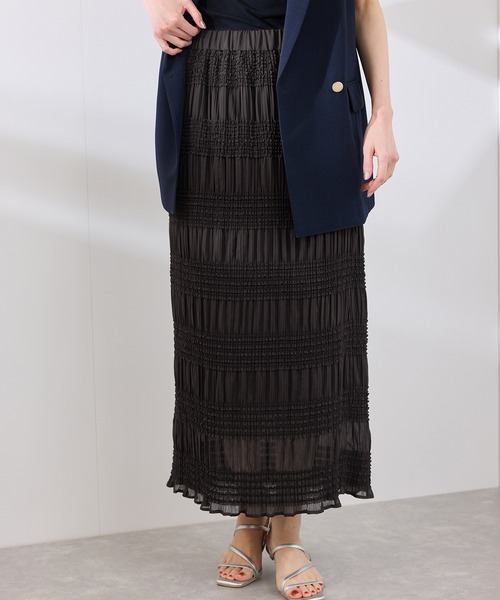 ROPE' PICNIC（ロペピクニック）の「フリルギャザーロングスカート（スカート・レディース・チャコールグレー/ネイビー/ホワイト・38）」の17枚目の写真