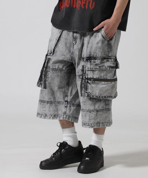 DANKE SCHON（ダンケシェーン）の「DankeSchon/ダンケシェーン/CHEMIBLEACH DENIM CARGO SHORTS（デニムパンツ・メンズ・グレー/ブラック・L/M）」の12枚目の写真
