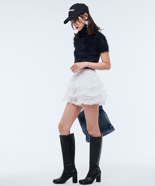 Narcissus（ナルシス）の「チュールフリルミニスカート（スカート・レディース・ホワイト/ブラック・FREE）」の11枚目の写真