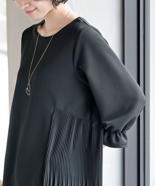 rps(アールピーエス)の「消しプリーツ切替7分袖カットプルオーバー(Tシャツ/カットソー・レディース・ネイビー/ブラック/ライトグレー・フリー)」の20枚目の写真
