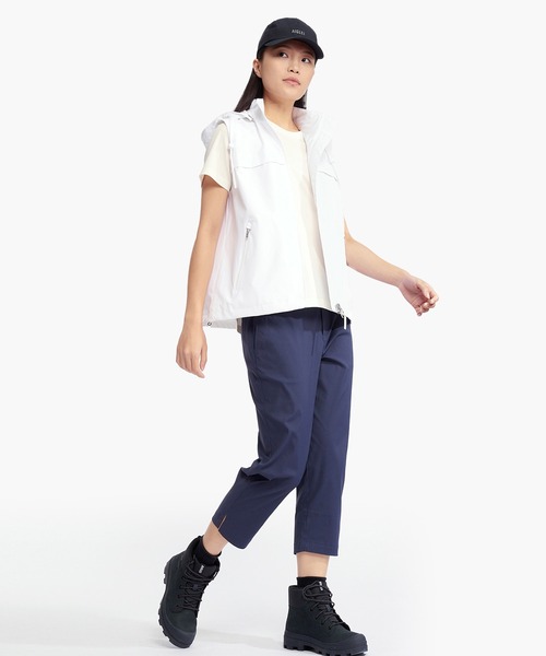 AIGLE(エーグル)の「防風 透湿 撥水 防水 WINDSTOPPER ウインドストッパー スリーブレスジャケット ミリタリーベスト フード脱着可(ベスト・レディース・モスグリーン/ホワイト・38/36)」の9枚目の写真