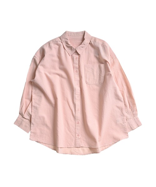 MARAI(マーライ)の「綿麻 長袖シャツ ブラウス 無地(シャツ/ブラウス・レディース・ホワイト/ピンク/チャコール/グレー・フリー)」の15枚目の写真