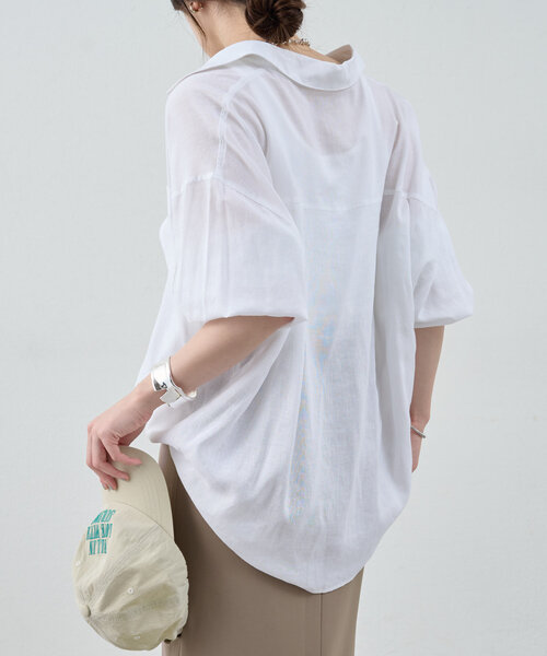 美品】SHENERY シーナリー リネンカシュクールシャツ Fサイズの