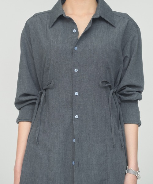 BLUE×PALANG(ブルーパラン)の「SIDE RIBBON SHIRT(シャツ/ブラウス・レディース・ストライプ/ライトブルー/グレー・FREE)」の20枚目の写真