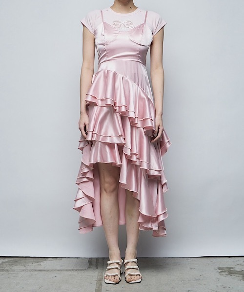 PAIN（ペイン）の「サテンロングキャミドレス(ロングスカートセット)（ドレス・レディース・ピンク/ブルー/ブラック・FREE）」の3枚目の写真