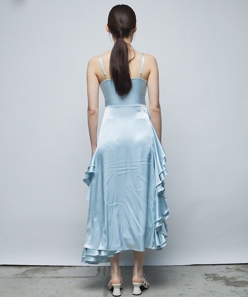 PAIN（ペイン）の「サテンロングキャミドレス(ロングスカートセット)（ドレス・レディース・ピンク/ブルー/ブラック・FREE）」の4枚目の写真