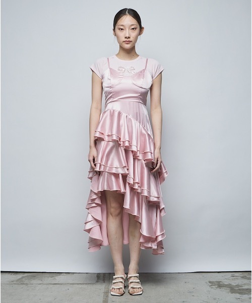 PAIN（ペイン）の「サテンロングキャミドレス(ロングスカートセット)（ドレス・レディース・ピンク/ブルー/ブラック・FREE）」の16枚目の写真