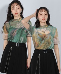 HARE | 2WAYアートフラワーシアーT(HARE)(Tシャツ/カットソー)