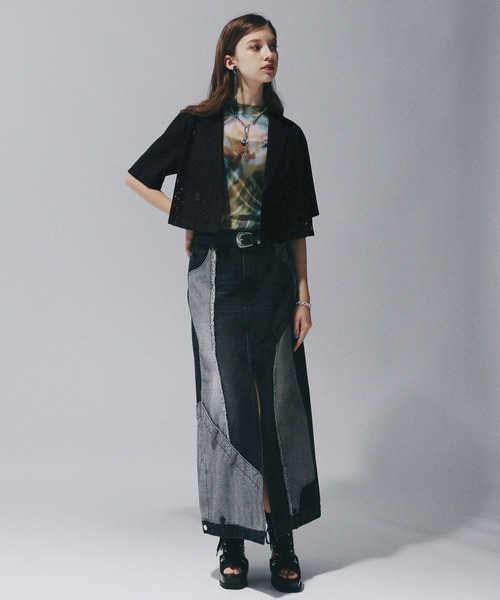 HARE（ハレ）の「2WAYアートフラワーシアーT(HARE)（Tシャツ/カットソー・レディース・ブラック/レッド/ブルー/グリーン・FREE）」の8枚目の写真