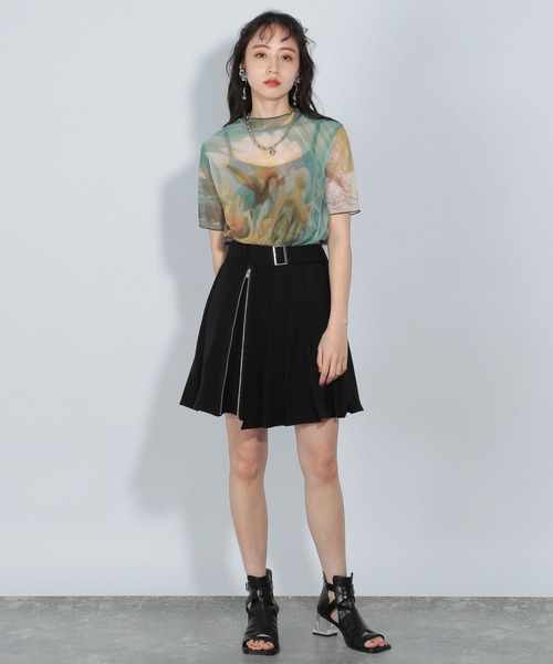 HARE（ハレ）の「2WAYアートフラワーシアーT(HARE)（Tシャツ/カットソー・レディース・ブラック/レッド/ブルー/グリーン・FREE）」の9枚目の写真