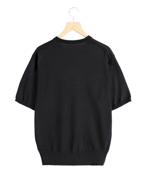 PORT BY ARK（ポートバイアーク）の「PORT BY ARK / ポートバイアーク：High Gauge Knit S/S：PO17-K002[COR]（ニット/セーター・メンズ・ブラック/ベージュ・1/2）」の6枚目の写真