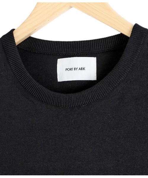 PORT BY ARK（ポートバイアーク）の「PORT BY ARK / ポートバイアーク：High Gauge Knit S/S：PO17-K002[COR]（ニット/セーター・メンズ・ブラック/ベージュ・1/2）」の7枚目の写真