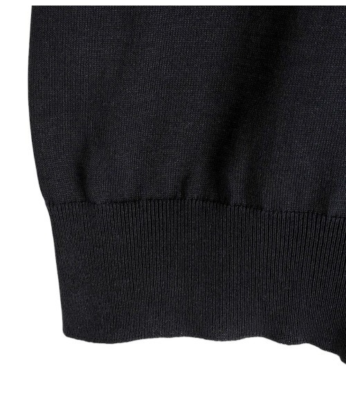 PORT BY ARK（ポートバイアーク）の「PORT BY ARK / ポートバイアーク：High Gauge Knit S/S：PO17-K002[COR]（ニット/セーター・メンズ・ブラック/ベージュ・1/2）」の8枚目の写真
