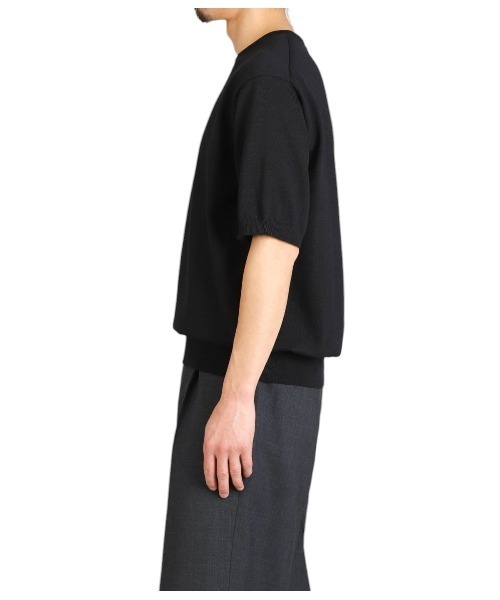 PORT BY ARK（ポートバイアーク）の「PORT BY ARK / ポートバイアーク：High Gauge Knit S/S：PO17-K002[COR]（ニット/セーター・メンズ・ブラック/ベージュ・1/2）」の12枚目の写真