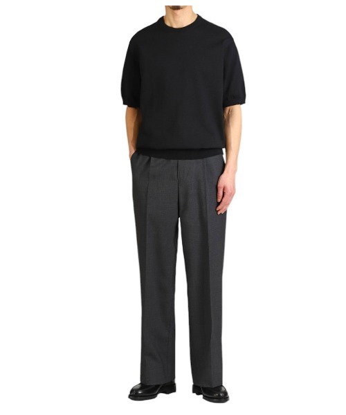 PORT BY ARK（ポートバイアーク）の「PORT BY ARK / ポートバイアーク：High Gauge Knit S/S：PO17-K002[COR]（ニット/セーター・メンズ・ブラック/ベージュ・1/2）」の14枚目の写真