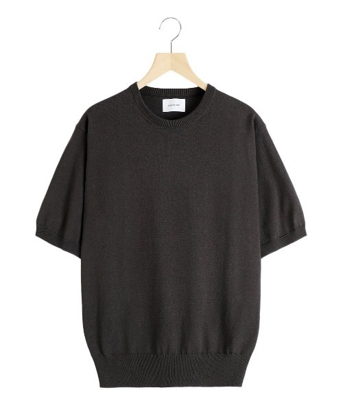 PORT BY ARK（ポートバイアーク）の「PORT BY ARK / ポートバイアーク：High Gauge Knit S/S：PO17-K002[COR]（ニット/セーター・メンズ・ブラック/ベージュ・1/2）」の16枚目の写真