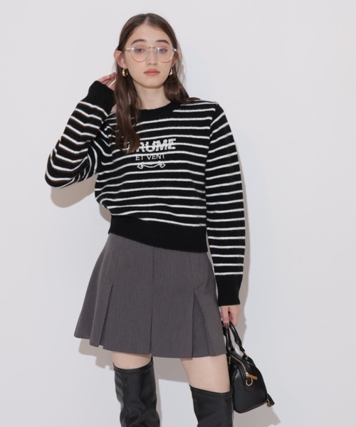 【Rirandture】グレー プリーツミニスカート Rirandture】グレー プリーツミニスカート