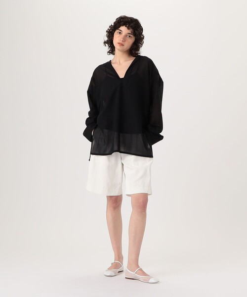 UNION LAUNCH（ユニオンランチ）の「UNION LAUNCH SAILOR TUNIC シャツ（シャツ/ブラウス・レディース・ホワイト/ブラック・FREE）」の3枚目の写真