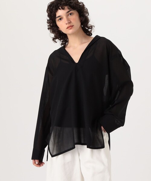 UNION LAUNCH（ユニオンランチ）の「UNION LAUNCH SAILOR TUNIC シャツ（シャツ/ブラウス・レディース・ホワイト/ブラック・FREE）」の4枚目の写真