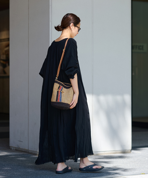 セール】コットンクレープヘンリードレス（ワンピース）｜FRAMeWORK  