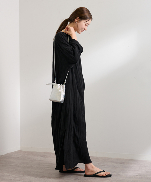 セール】コットンクレープヘンリードレス（ワンピース）｜FRAMeWORK  