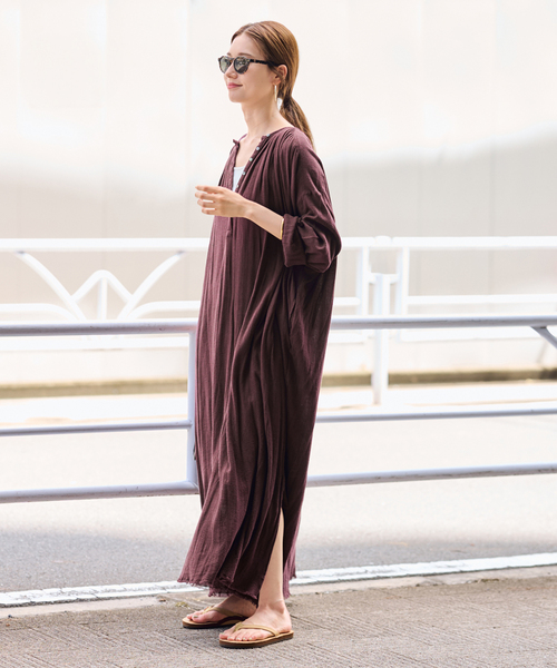 framework コットンクレープヘンリードレス FRAMeWORK｜コットンクレープヘンリードレス | Rakuten Fashion
