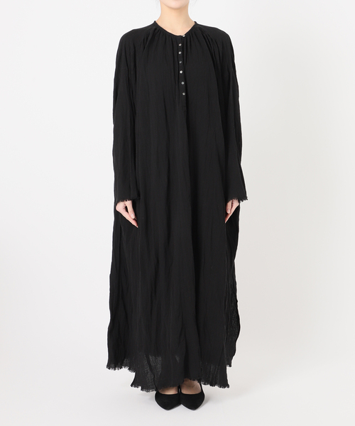 8/5まで出品　FRAMeWORK コットンクレープヘンリーDRESS セール】コットンクレープヘンリードレス（ワンピース