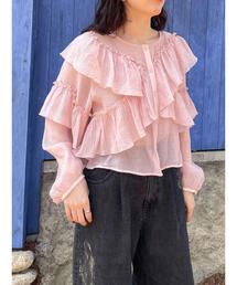 ehka sopo | シアーフリルブラウス(シャツ/ブラウス)