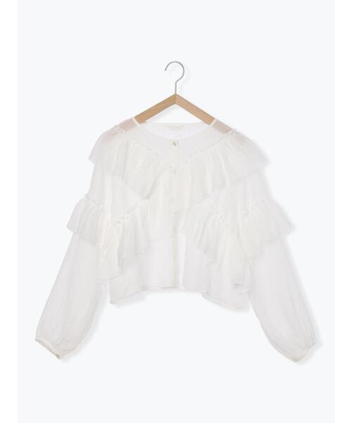 ehka sopo(エヘカソポ)の「シアーフリルブラウス(シャツ/ブラウス・レディース・ピンク/オフホワイト/ブラック・F)」の16枚目の写真