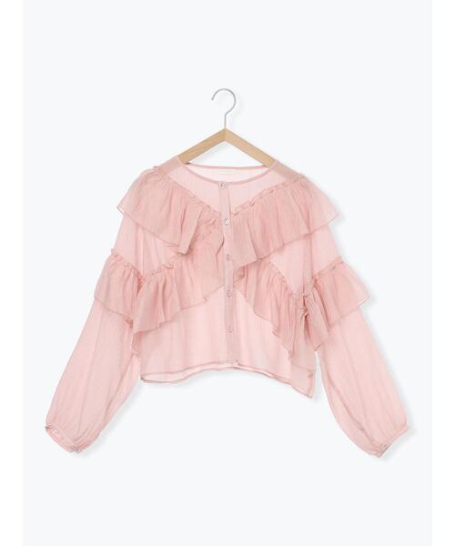 ehka sopo(エヘカソポ)の「シアーフリルブラウス(シャツ/ブラウス・レディース・ピンク/オフホワイト/ブラック・F)」の17枚目の写真