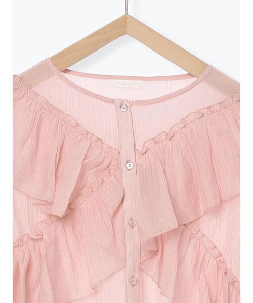 ehka sopo(エヘカソポ)の「シアーフリルブラウス(シャツ/ブラウス・レディース・ピンク/オフホワイト/ブラック・F)」の19枚目の写真