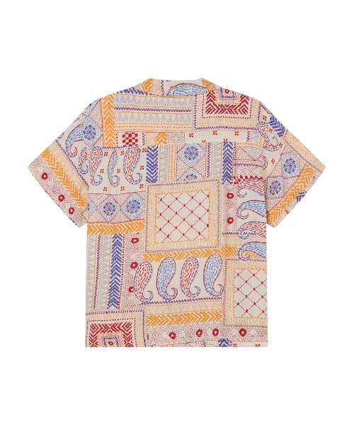OBEY(オベイ)の「OBEY ARCHIE WOVEN SS SHIRT(オベイ アーチー ウーブン ショートスリーブ シャツ)(シャツ/ブラウス・メンズ・ベージュ系/ネイビー系・MEDIUM/LARGE/X-LARGE)」の3枚目の写真