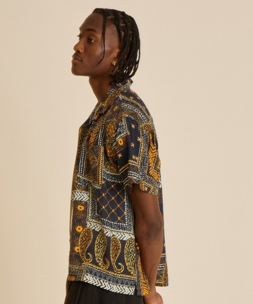 OBEY(オベイ)の「OBEY ARCHIE WOVEN SS SHIRT(オベイ アーチー ウーブン ショートスリーブ シャツ)(シャツ/ブラウス・メンズ・ベージュ系/ネイビー系・MEDIUM/LARGE/X-LARGE)」の6枚目の写真