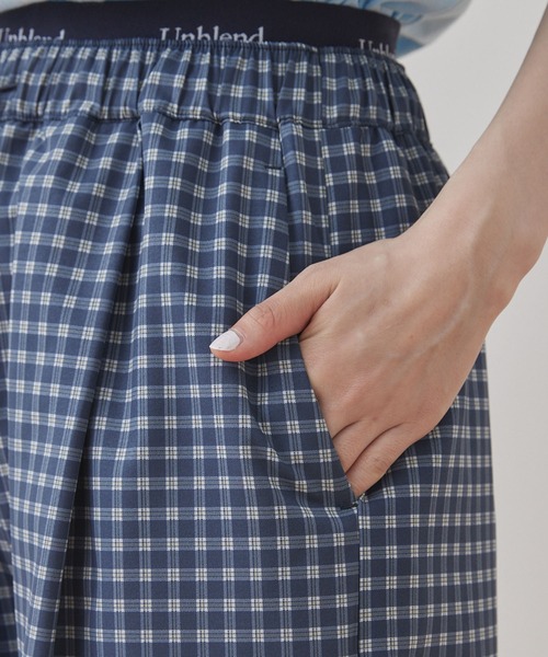 Unblend】UVカット＆吸水速乾 水陸両用 チェック柄ハーフパンツ