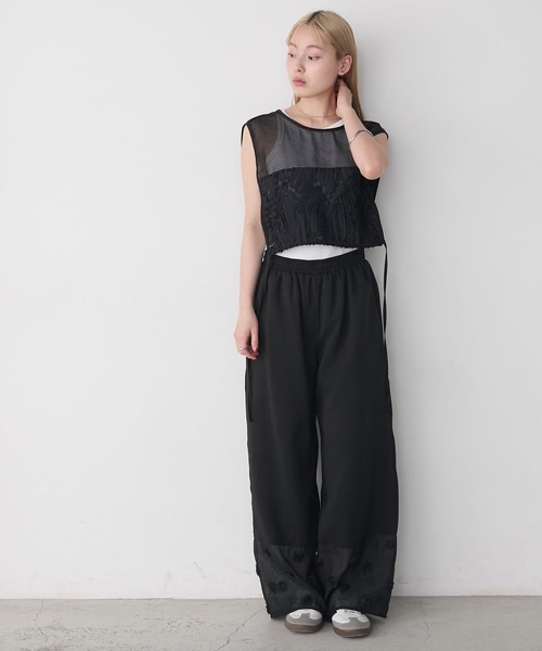 パンツ soft organdy sheer pants サイドカットシアーパンツ / Side Cutting Sheer Pants | FICTI