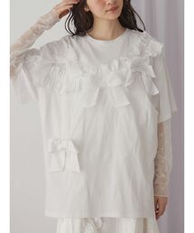 merry jenny | ribbon frill big tee(Tシャツ/カットソー)