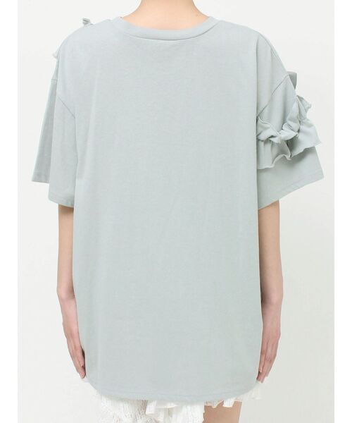 merry jenny（メリージェニー）の「ribbon frill big tee（Tシャツ/カットソー・レディース・ブルー/ピンク/オフホワイト/ブラック・FREE）」の6枚目の写真