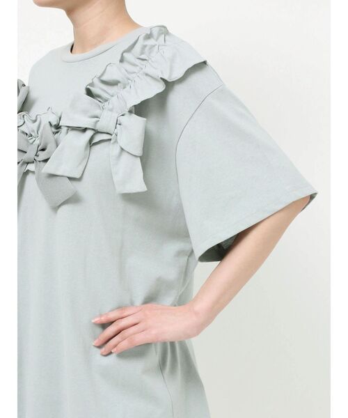 merry jenny（メリージェニー）の「ribbon frill big tee（Tシャツ/カットソー・レディース・ブルー/ピンク/オフホワイト/ブラック・FREE）」の8枚目の写真