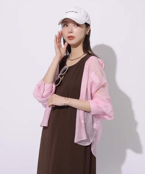 Mystrada(マイストラーダ)の「シアーシャツ(シャツ/ブラウス・レディース・ホワイト/ライトイエロー/ブルー/ピンク/ピンク系その他4/ブラウン・36/38)」の6枚目の写真