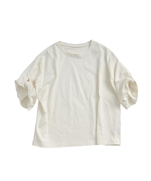 MARAI(マーライ)の「ツイストスリーブカットソー 半袖(Tシャツ/カットソー・レディース・モカ/チャコール/グレー/アイボリー・FREE)」の7枚目の写真