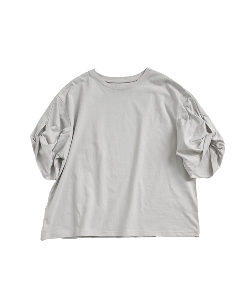 MARAI(マーライ)の「ツイストスリーブカットソー 半袖(Tシャツ/カットソー・レディース・モカ/チャコール/グレー/アイボリー・FREE)」の10枚目の写真