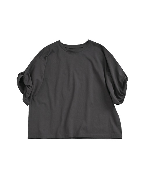 MARAI(マーライ)の「ツイストスリーブカットソー 半袖(Tシャツ/カットソー・レディース・モカ/チャコール/グレー/アイボリー・FREE)」の19枚目の写真