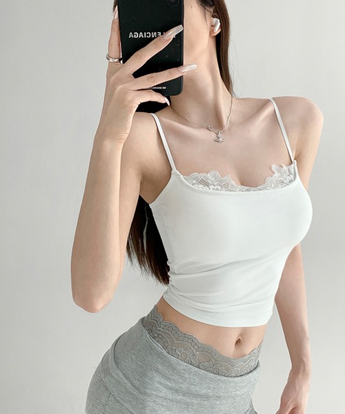 Lace Ladies(レースレディース)の「レース ドッキング フェイクレイヤード コンパクト キャミソール(キャミソール・レディース・ブラウン/ホワイト/ブラック・FREE)」の20枚目の写真