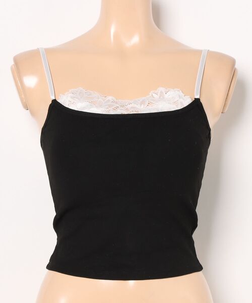 Lace Ladies(レースレディース)の「レース ドッキング フェイクレイヤード コンパクト キャミソール(キャミソール・レディース・ブラウン/ホワイト/ブラック・FREE)」の8枚目の写真
