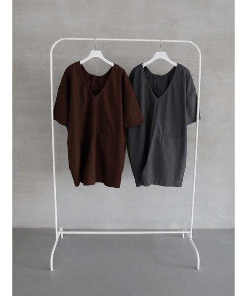 Katrin TOKYO(カトリーントーキョー)の「box short all-in-one(つなぎ/オールインワン・レディース・ボルドー/ネイビー・FREE/XS)」の10枚目の写真