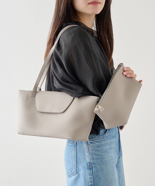 セール】【MAISON BREEZE】シボレザー風ポーチ付きミニトート