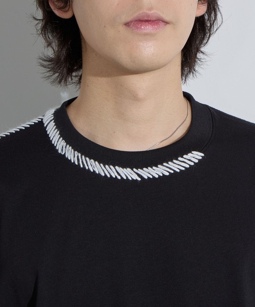 SLICK/スリック】Blanket Stitch T-shirt / ブランケット