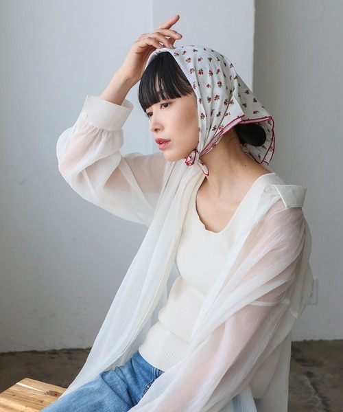 OLIVIA スカーフ | エコファーとファンタジー セール】ソフトタッチスカーフ 大きめ バンダナ レトロ 花柄