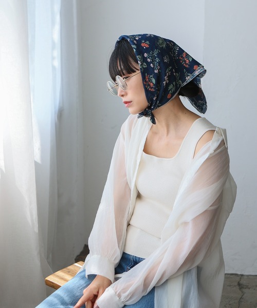 OLIVIA スカーフ | エコファーとファンタジー セール】ソフトタッチスカーフ 大きめ バンダナ レトロ 花柄