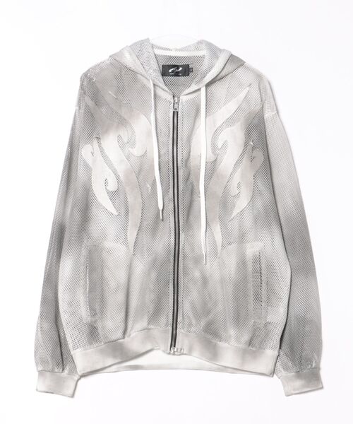 BENDER TOKYO(ベンダートウキョウ)の「【UNDERGROUND】スプレー フェード加工 メッシュ ダブル ジップパーカー(パーカー・メンズ・ブラック/グレー/ホワイト・L/M)」の21枚目の写真
